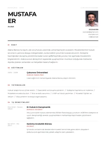 Avukat Cv Örnekleri cv indir